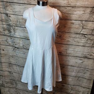 Fawnfit White Shorts Sundress Built in Bra Beachy Active Dress Size XL NWT